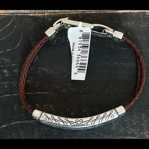 Brighton "Believe in yourself" Leather / Silver Bracelet NWT